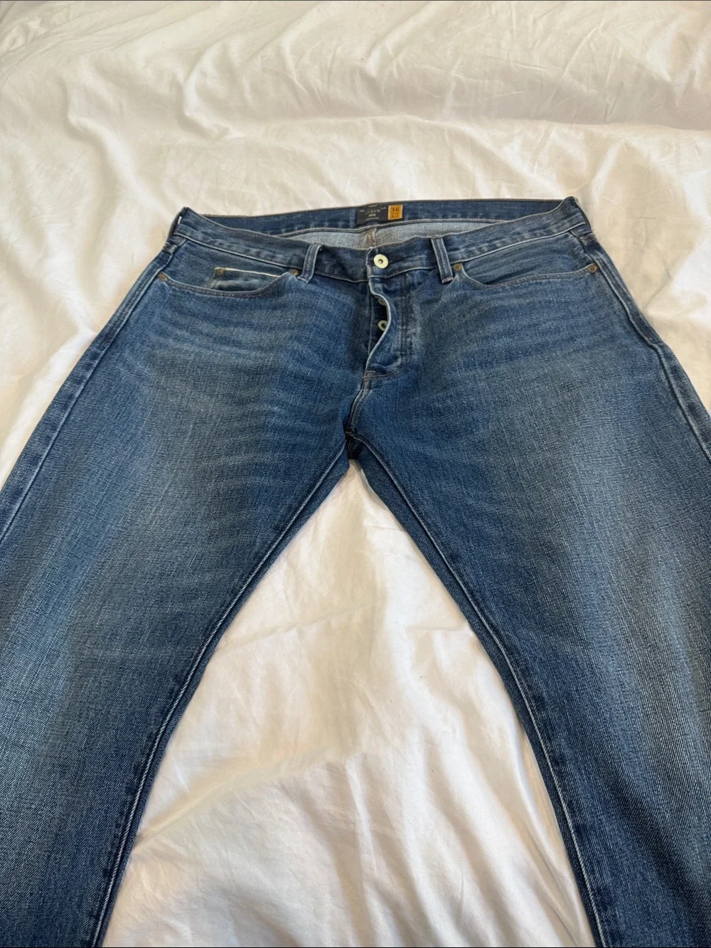 J. Crew Slim Straight Men's Jeans in Medium Blue Wash,Style 484,36 X32